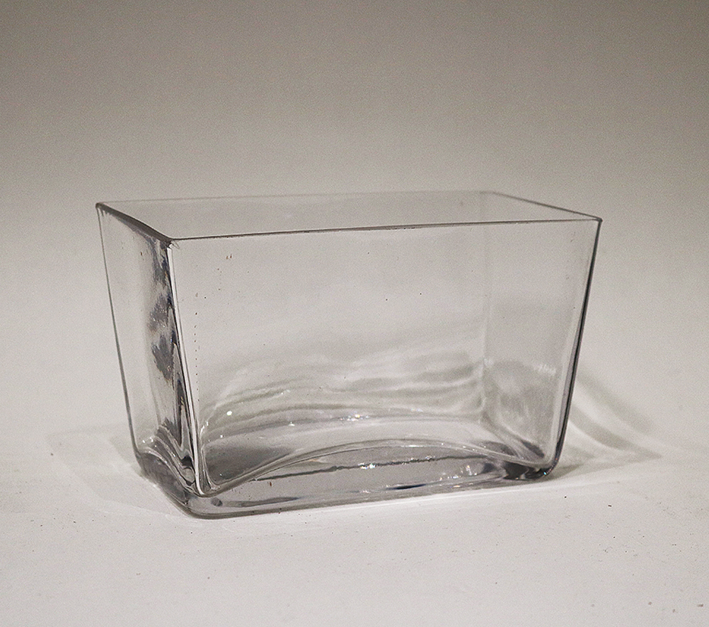 Vase, Windlicht, Glas viereckig 8,5 x 14 x 8,5